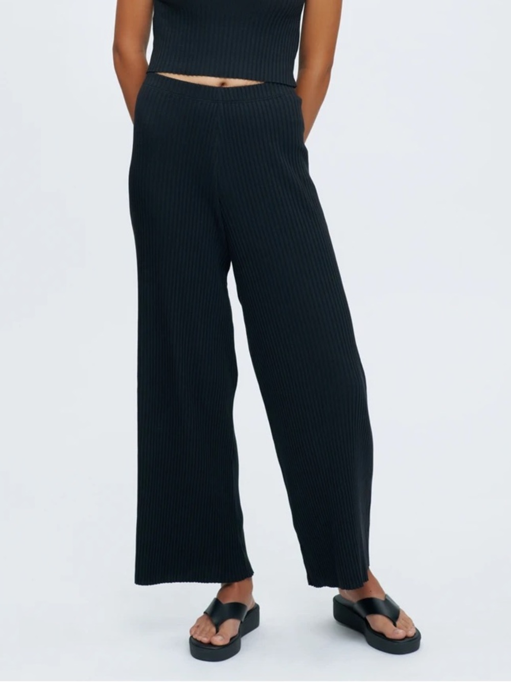 KOTN (NWT) black unisex rib pant L